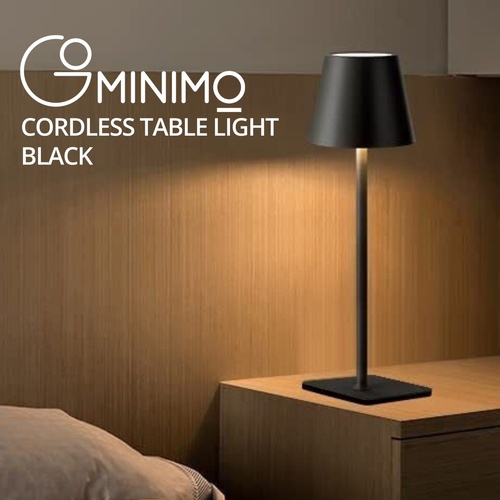  Cordless Table Lamp Rechargeable Waterproof Lampshade Dimmable Black