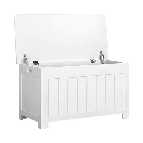  Kids Toy Storage Box with Lid and Air Gap Handle (White)