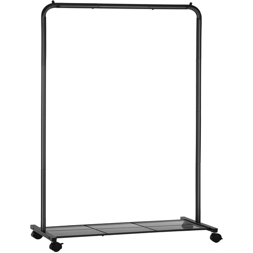  Clothes Rack with Wheels Sturdy Steel Frame Black