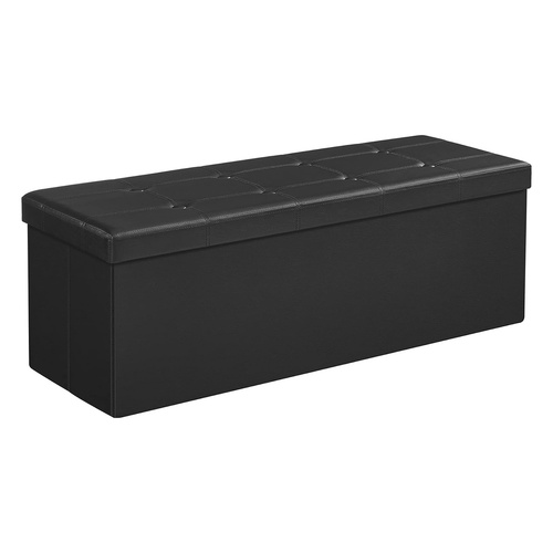 109cm Folding Storage Ottoman Bench Black LSF701V1