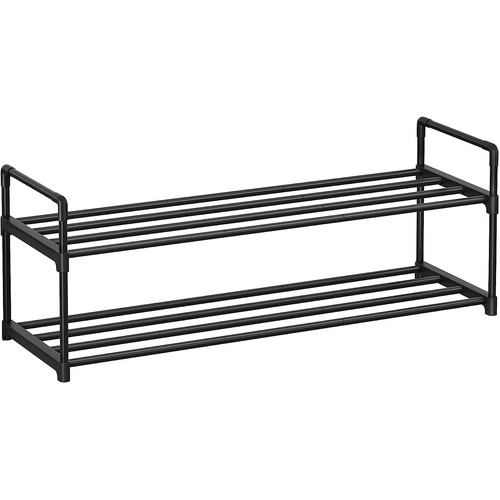 2 Tier Metal Shoe Rack for 10 Pairs of Shoes Grey