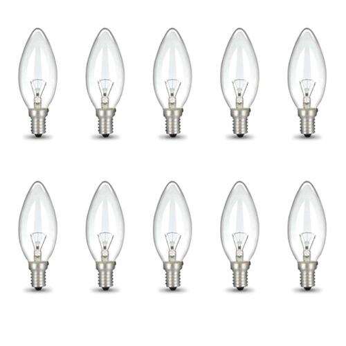 Bulk 10x E14 40W 220V Light Bulbs - C35 Candle Globe For Himalayan Salt Lamp