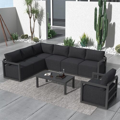 7-Seat Garden Lounge Set  White