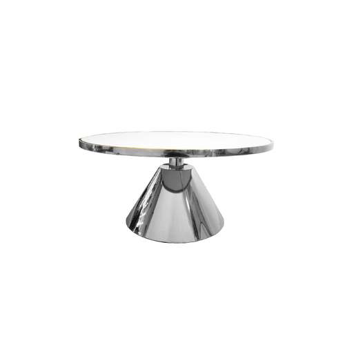 Glam Silver 90cm Coffee Table - White Marble