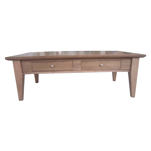 130cm Coffee Table 2 Drawers Solid Tasmanian Oak Natural