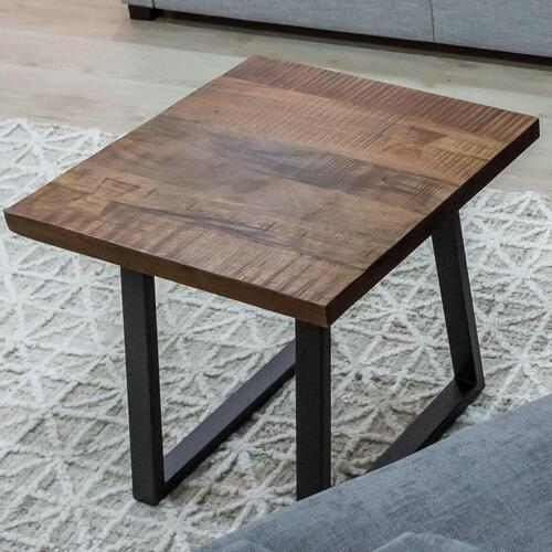 Orangevale Side Sofa End Table 60cm Live Edge Mango Wood Unique Furniture - Natural