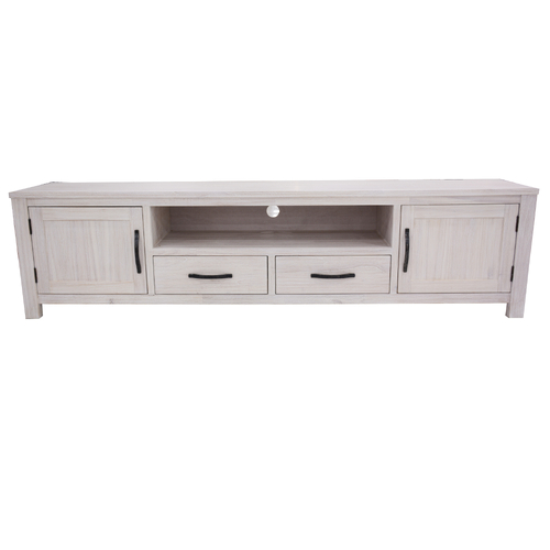 Pulaski ETU Entertainment TV Unit 216cm 2 Drawer 2 Door Mt Ash Wood - White