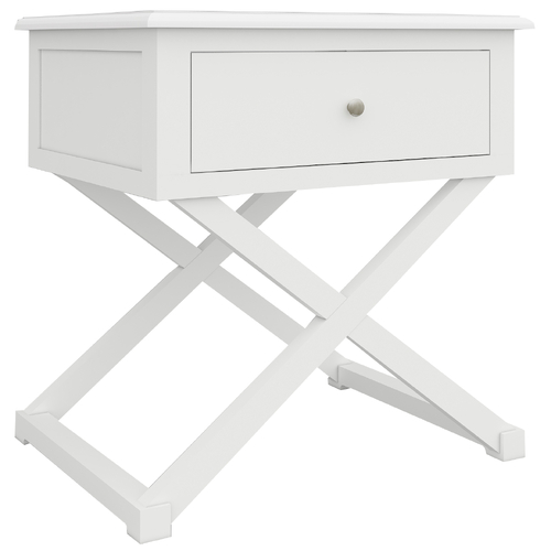 Harbour Side Table Desk Sofa End Table Solid Acacia Wood Hampton Furniture - White