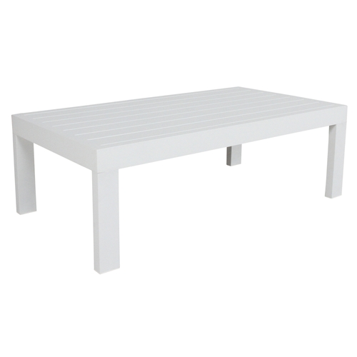 133cm Outdoor Coffee Table Aluminum Frame White