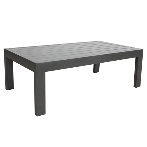 133cm Outdoor Coffee Table Aluminum Frame Charcoal