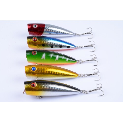 5X 7cm Popper Poppers Fishing Lure Lures Surface Tackle Fresh Saltwater