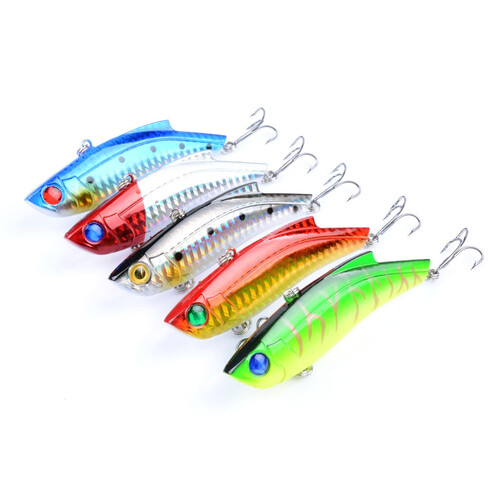 5x 9cm Vib Bait Fishing Lure Lures Hook Tackle Saltwater