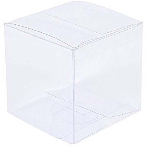 100 Pack of  12cm Square Cube Box - Large Bomboniere Exhibition Gift Product Showcase Clear Plastic Shop Display Storage Packaging Box