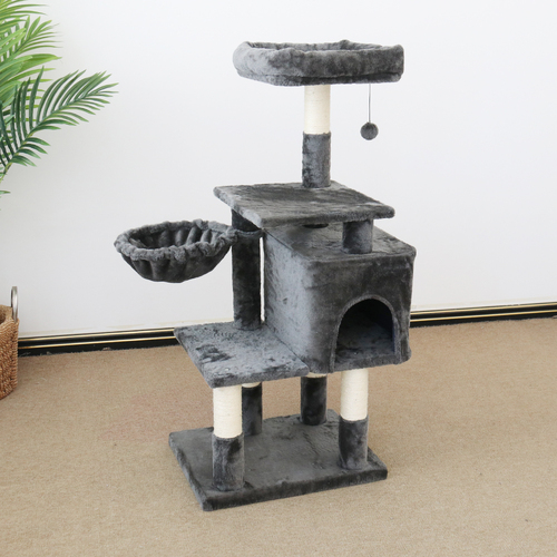 Chipboard Flannel Cat Scratching Tree - Abode 112cm