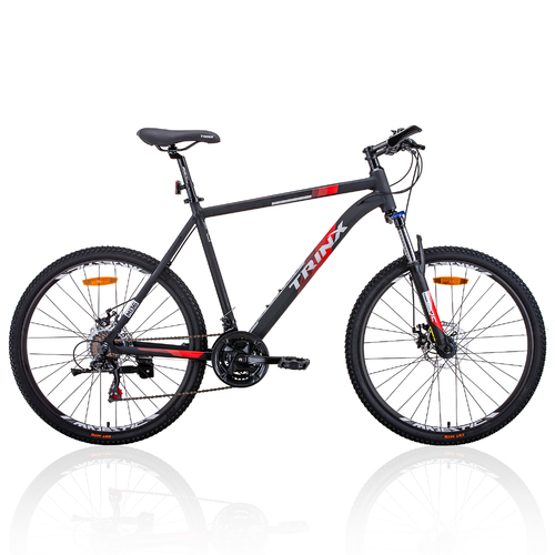 MTB Mens Mountain Bike 26 inch Shimano Gear 21-Speed [Colour: Matt Black White/Red] [Size Of Frame: 21 inches]