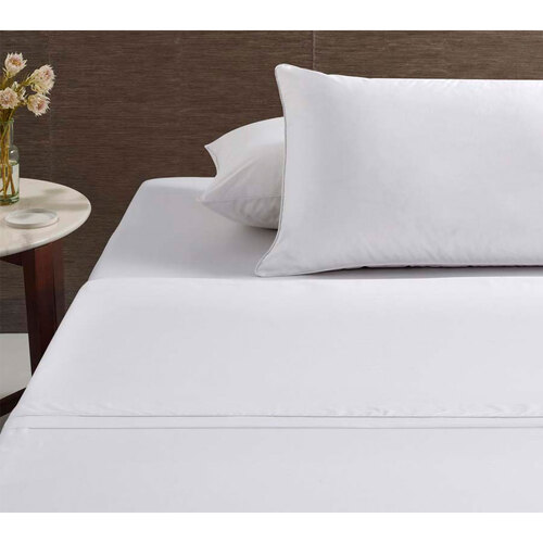 Accessorize White/Black Piped Hotel Deluxe Cotton Sheet Set Super King