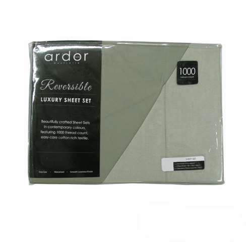 Ardor 1000TC Cotton Rich Reversible Sheet Set Taupe KING