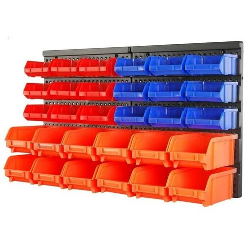 30 Bins Tool Storage Wall Mounted Organiser Parts Garage Workshop Box Heavy Duty