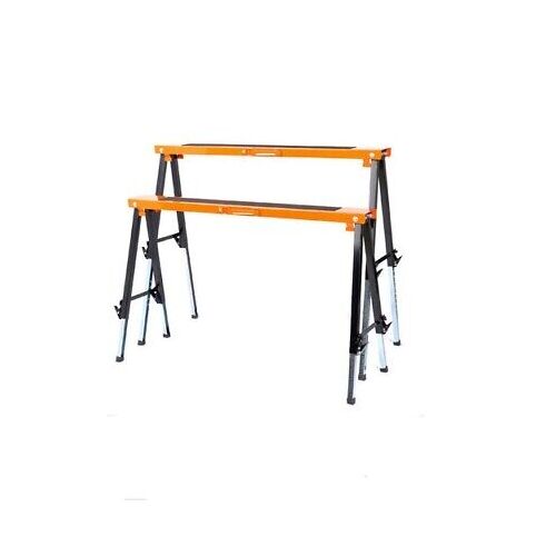 2Pc Mastercraft Sawhorse Metal Folding Non-slip Surface Saw Horse 120KG Capacity