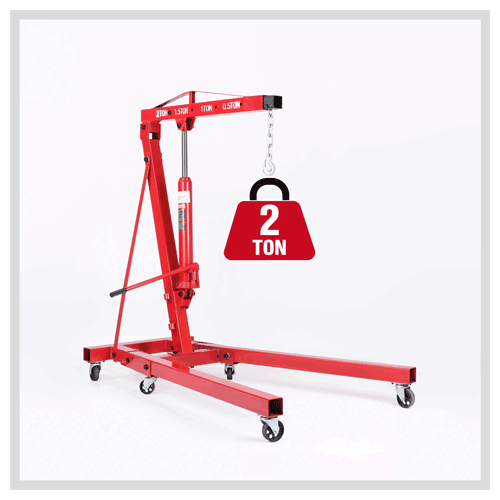 2-Ton Hydraulic Engine Crane Foldable Hoist Stand for Mobile Garage Lifting- Workshop Essential