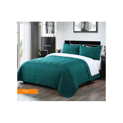 3 piece embossed comforter set queen teal