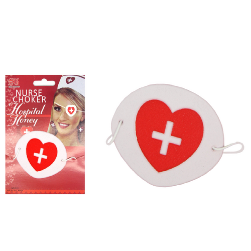 NURSE EYEPATCH Fancy Dress Hospital Heart Costume Ladies Doctor Party