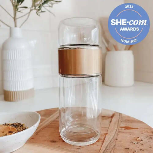 Double Wall Glass Tea Infuser Bottle