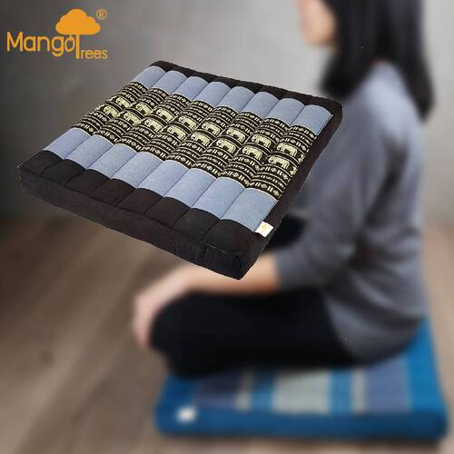 Thai Kapok Meditation Cushion Yoga Seat BlueEle