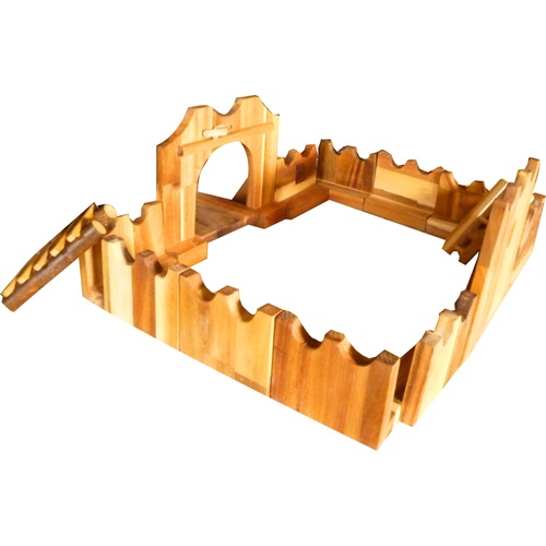 Wooden jumbo castle building set