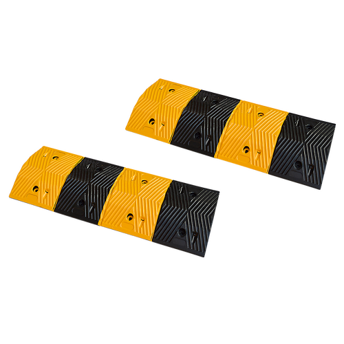 Pair of 1m Long 60T Load Rubber Speed Bump Hump Modular Speed Humps Road Hump