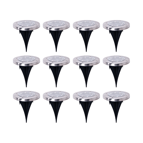 12x Solar Powered LED Buried Inground Recessed Light Garden Outdoor Deck Path