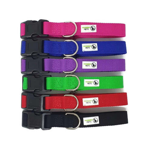 100% Pure Bamboo Fibre Dog Collar Plastic Buckle - Moondidley Pets Large Pink