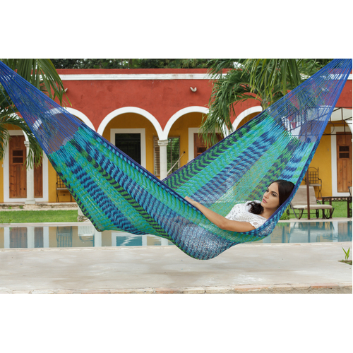 Outdoor undercover cotton Mayan Legacy hammock Family size Caribe