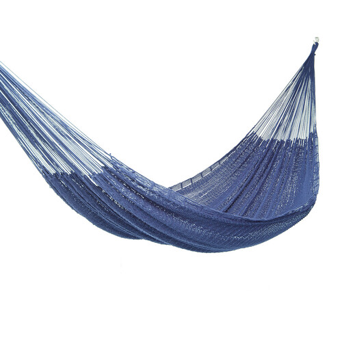 Outdoor undercover cotton Mayan Legacy hammock King size Blue