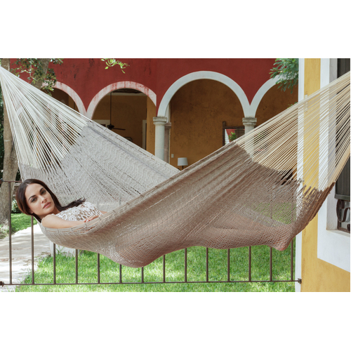 Mayan Legacy Queen Size Outdoor Cotton Dream Sands Hammock in Jardin Colour