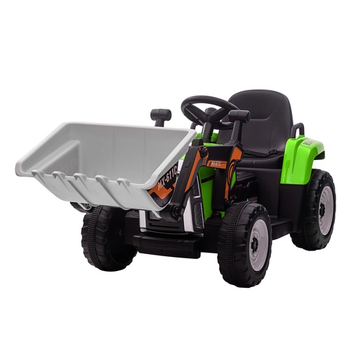 Kahuna MX-611C Kids Electric Ride On Car Tractor Digger Loader Grey