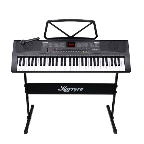 61-Key Electronic Piano Keyboard 75cm with Stand - Black