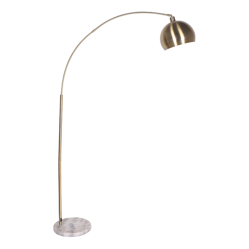 Arc Floor Lamp Antique Brass Finish with Marble Base