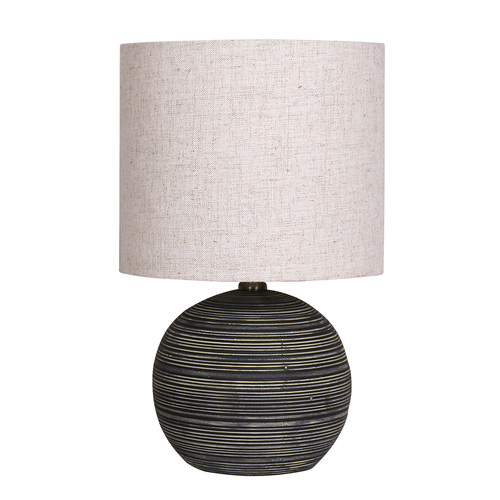 Ceramic Table Lamp with Striped Pattern