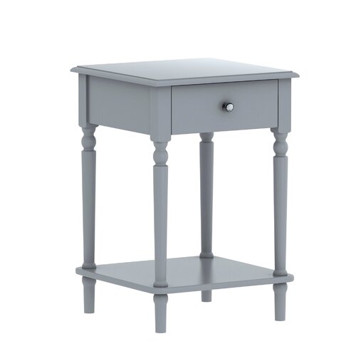 Esther Bedside Table with Drawer - Grey